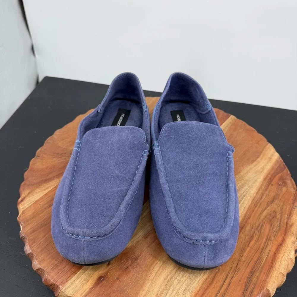 Nordstrom Leather Suede Milo Convertible Rubber Sole Slip-On Mens‎ Blue Slipper